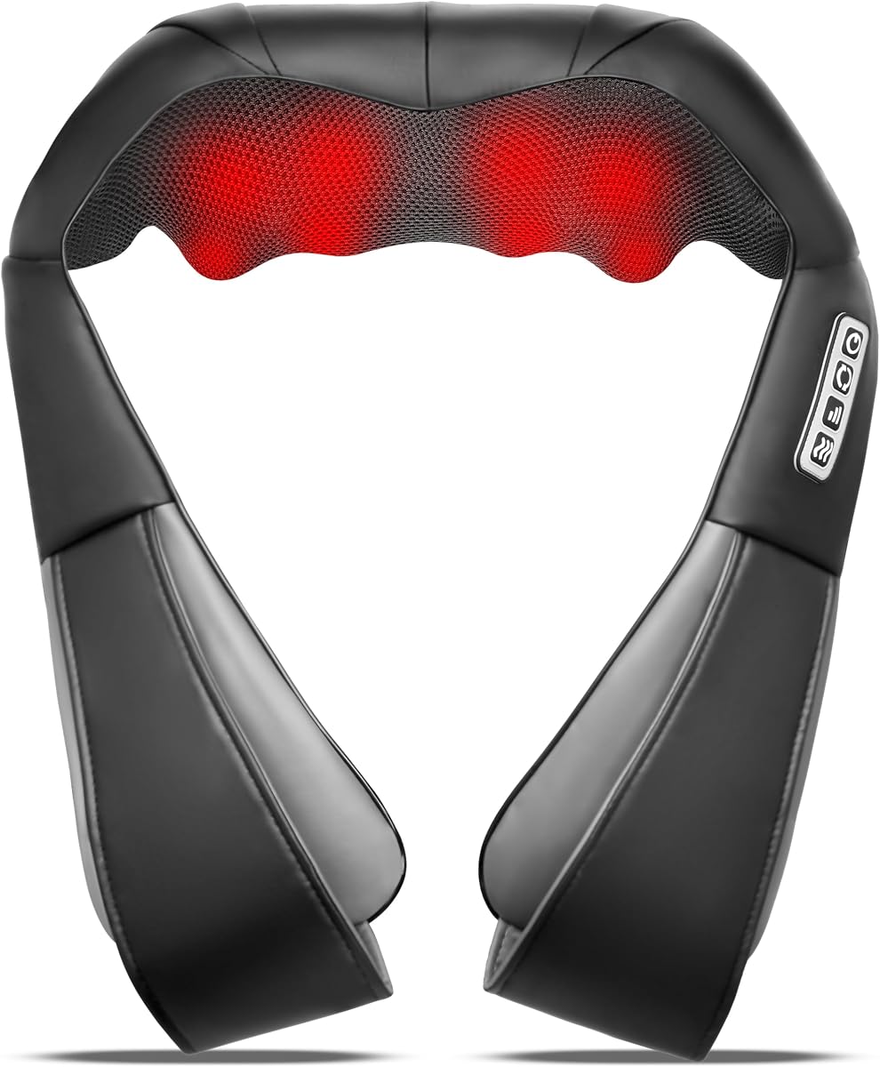 UFFAE Masajeador Shiatsu de cuello y espalda con calor, masaje eléctrico de tejido profundo para cuello y hombros, los mejores regalos para mujeres, hombres, mamá, papá, día de las