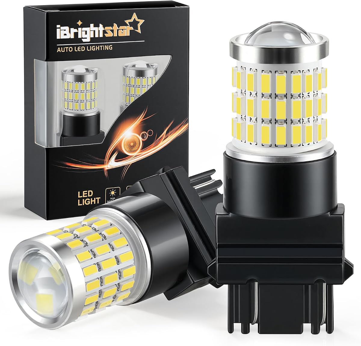 Bombillas LED, con repuestos proyector para luces traseras de apoyo o de freno, xenón blanco (6500 K) Brightstar Newest 9-30 V Super brillosas de baja potencia 3156 3157 3057 4157,
