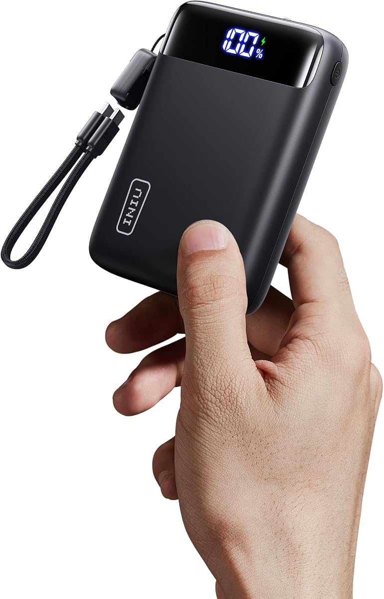 INIU Cargador portátil, el más pequeño de 22.5 W, 20000 mAh, USB C, entrada y salida Power Bank, carga rápida, PD 3.0+QC 4.0, pantalla LED, paquete de batería de teléfono compatibl