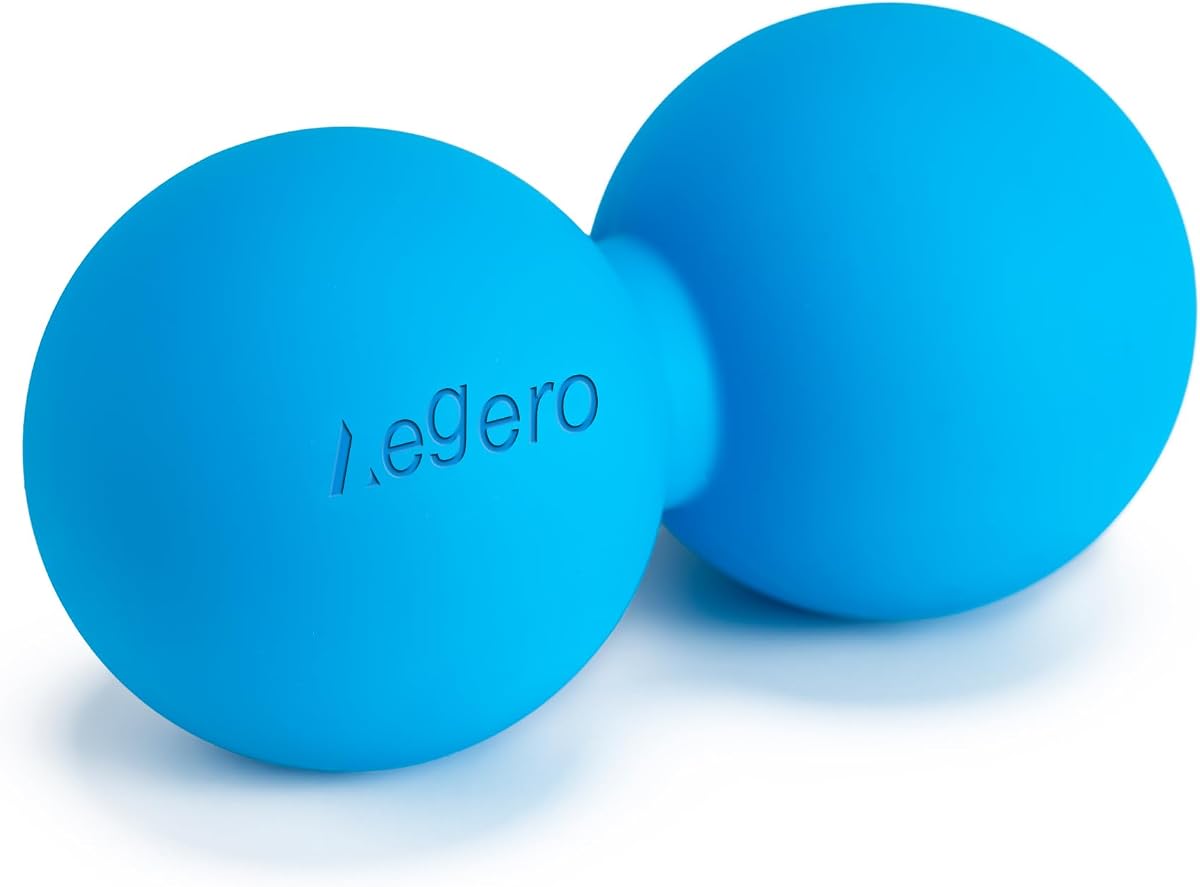 Aegero Bola de masaje de cacahuete doble lacrosse, bola de movilidad para liberación miofascial, terapia de yoga, terapia de punto gatillo, nudos musculares y masaje de acupuntura
