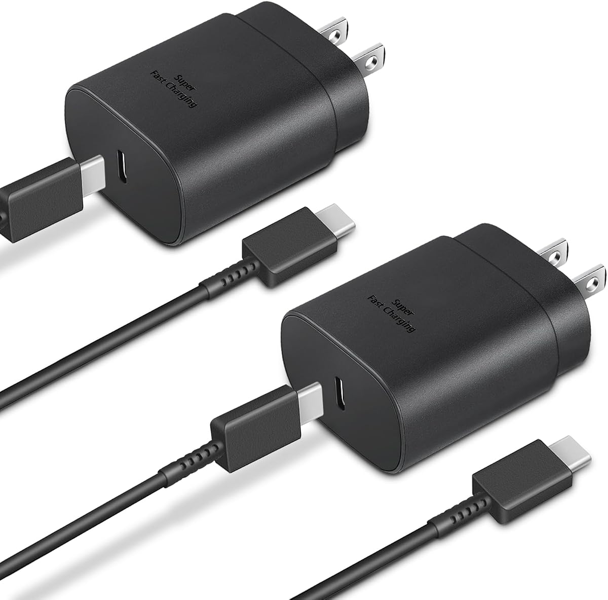 GUUSMART Paquete de 2 cargadores tipo C de 25 W tipo C de carga rápida con cable de carga USB C de 6 pies compatible con Galaxy S26 S25 S24 S23 S22 S21/Phone 17/16/16 Pro Max/15/15