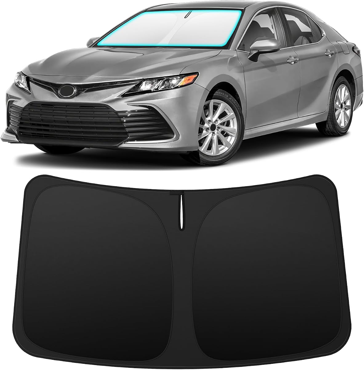 INSAUTO Parasol plegable para parabrisas de Toyota Camry 2018-2024, protección contra el calor y los rayos UV para automóvil, con bolsa de almacenamiento, mantiene el interior fres