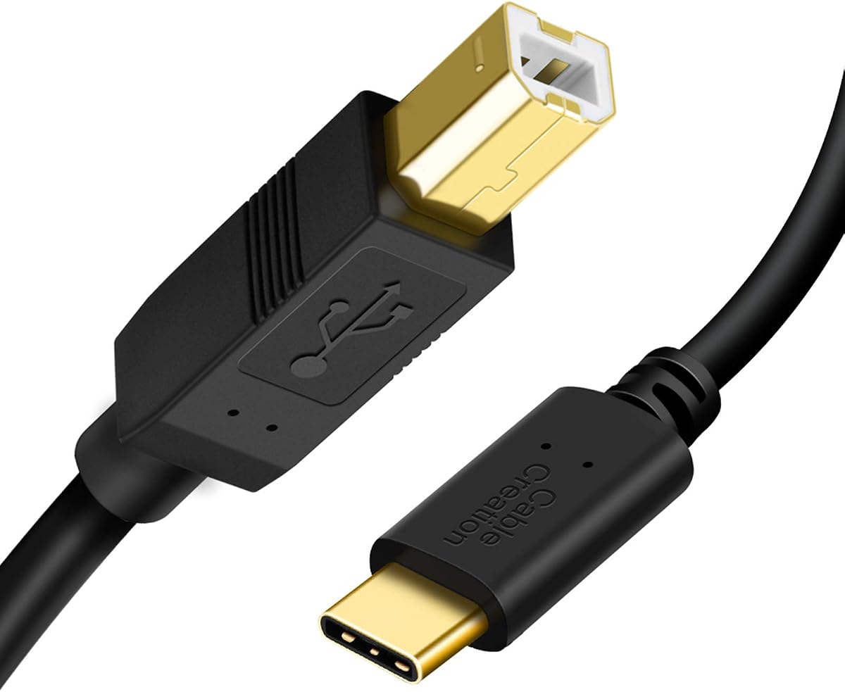 CableCreation Cable de impresora USB B a USB C de 6.6 pies, cable de impresora tipo B a tipo C para MacBook Pro, Air, cable MIDI para piano digital Yamaha Casio, teclado MIDI