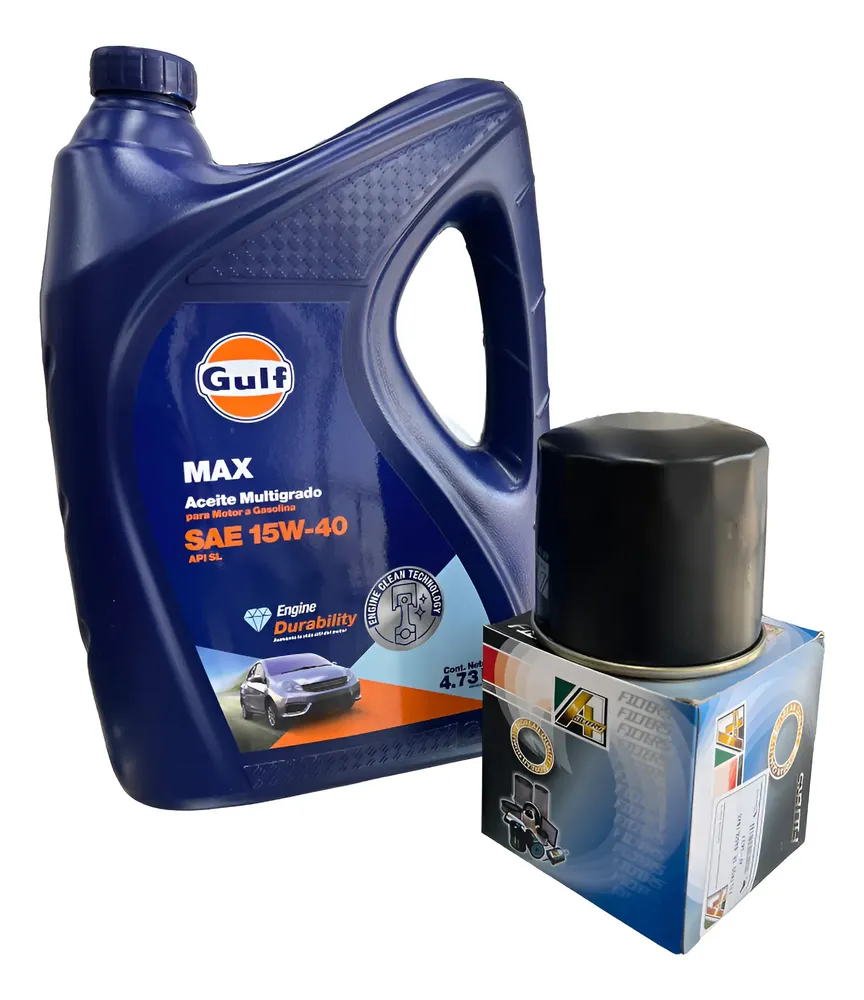 Aceite Mineral 15w40 Max Gulf Garrafa 4.73 Lts + Filtro