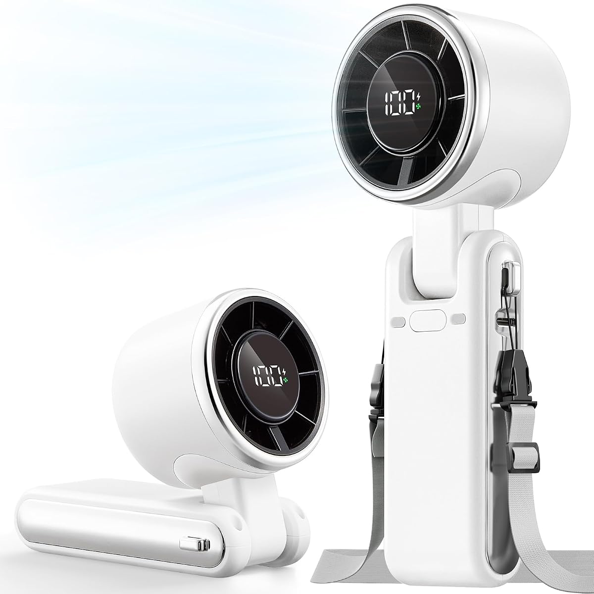 Ventilador Portátil de Mano Turbo - Ventilador de Mano Mini Personal Recargable de 4000mAh con 5 Velocidades de Alta Velocidad, Sopla Aire Frío, Operado por Batería, Esenciales de