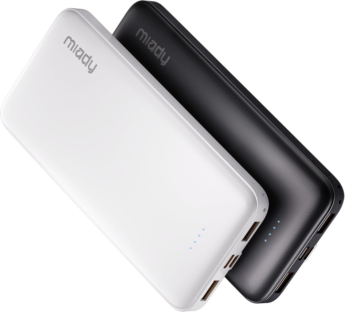 Miady cargador de batería de 10000 mAh, USB dual, portátil, negro, batería externa