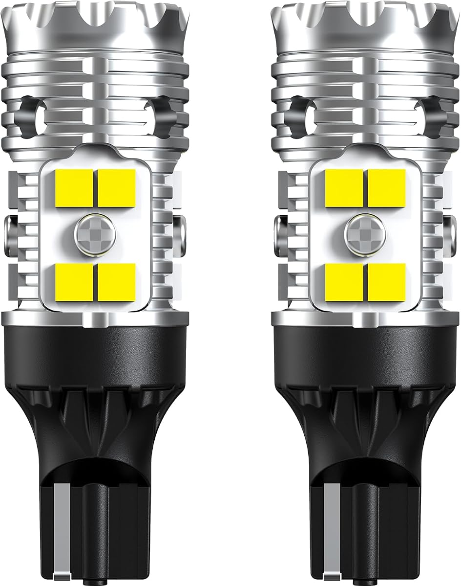 LASFIT Bombilla LED 921, luces de marcha atrás, 912 T15, luz de respaldo CANBUS sin errores, W16W 906, bombilla de marcha atrás 904 916 6000 K, blanco xenón, nuevo diseño actualiza