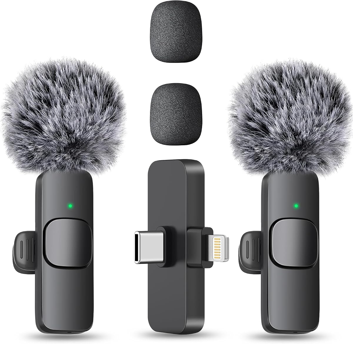 MAYBESTA Mini micrófono inalámbrico para iPhone, teléfono Android, micrófono de solapa Bluetooth Lavalier para grabación de audio y video, micrófonos con clip para creador de conte