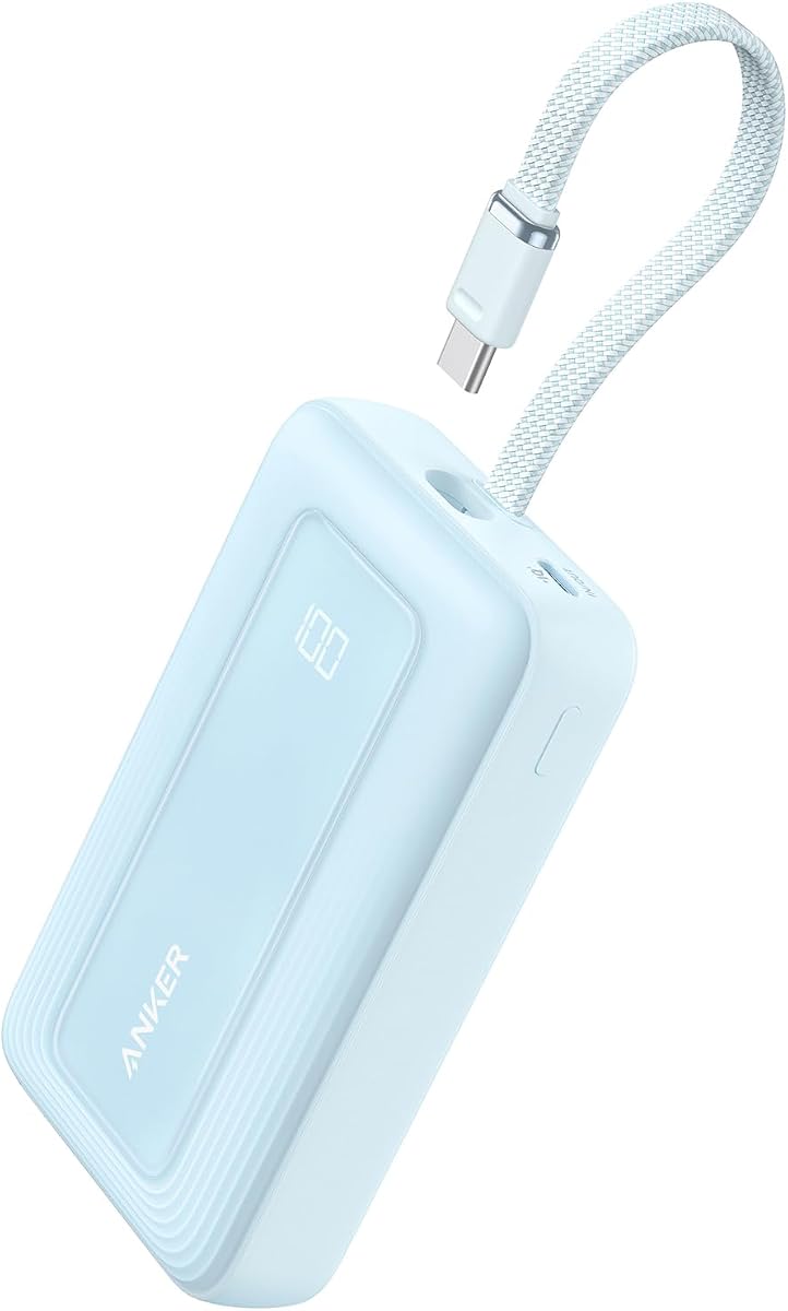 Anker Cargador portátil, banco de energía de 10,000 mAh 30 W, paquete de batería de carga rápida USB-C de entrada y salida, cargador de batería esencial de viaje, para iPhone 17/16
