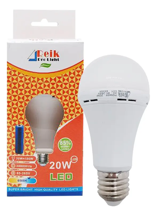 Bombillo LED Recargable Reik 20W E27 para Apagones