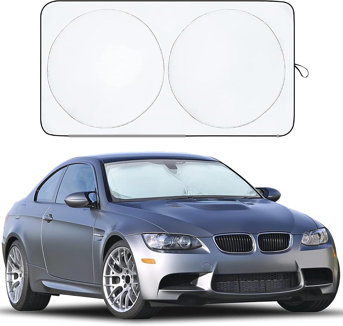 EcoNour Parasol para parabrisas de automóvil - Bloquea el 99% del calor y mantiene el interior fresco - Universal se adapta a automóviles, SUV, camiones - Protector solar automotri