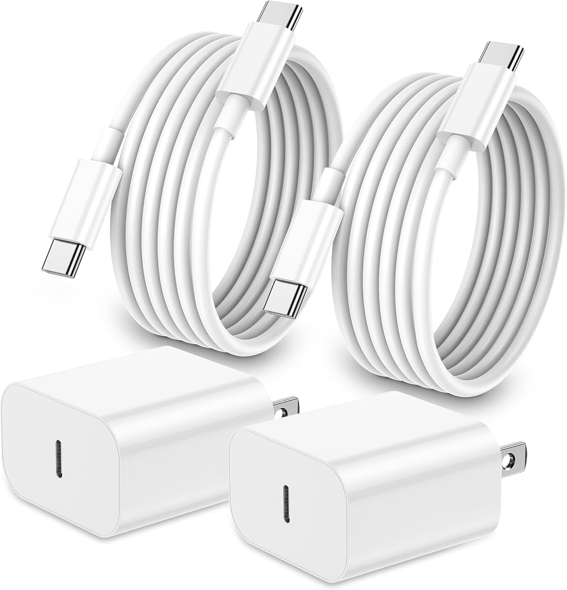 Cargador de carga rápida para iPhone 17, 16, 15, paquete de 20 W, Apple iPad, USB C, bloque de cargador de pared con cable USB C a C de 6 pies para iPhone 17/Pro/Pro Max/17 Air/16/