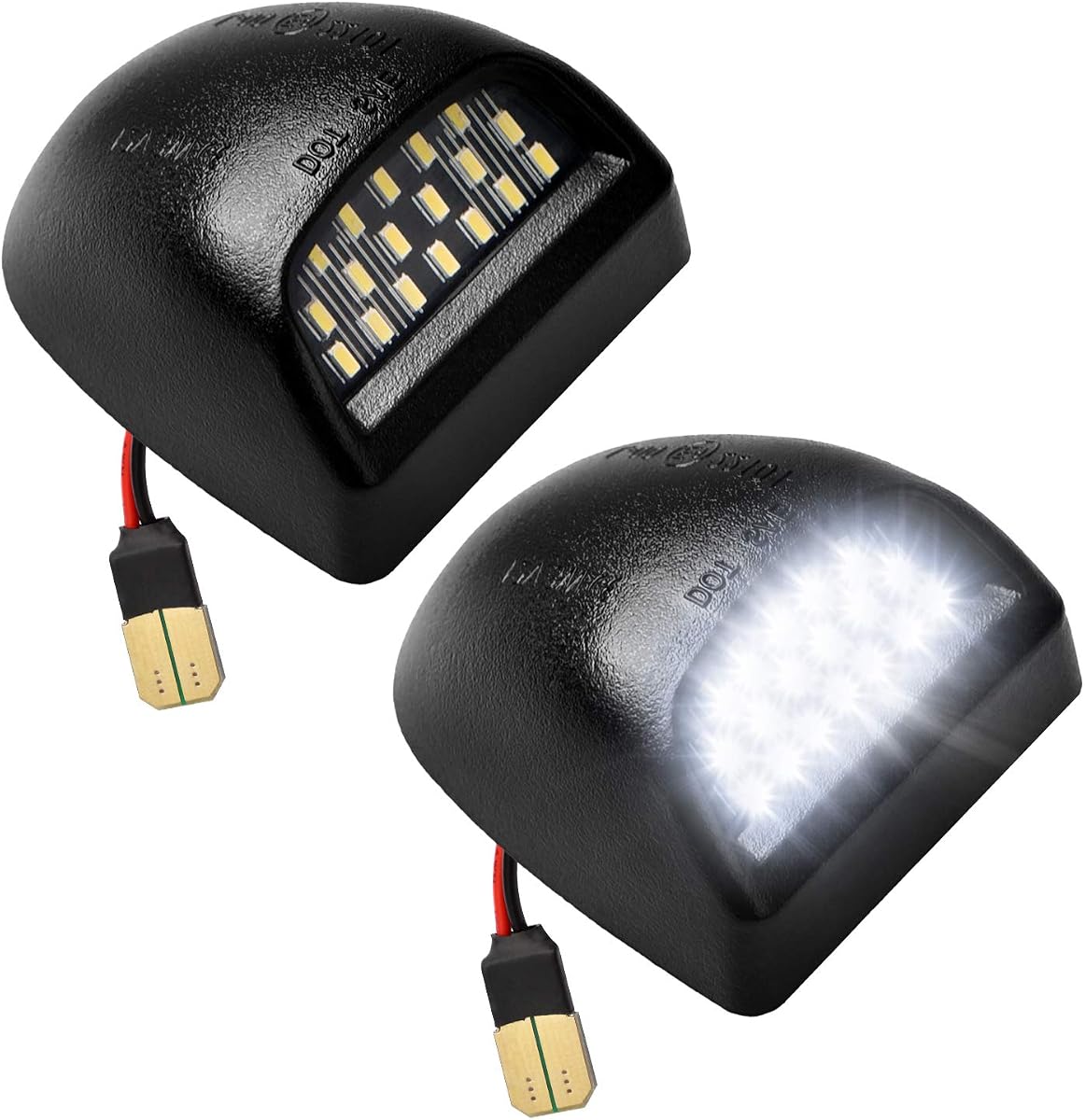 LESAUCE Repuesto de lámpara de matrícula LED completa para Chevy Silverado 1500 2500 3500 Suburban Tahoe GMC Sierra Yukon XL para Escalade, 6000 K, blanco, paquete de 2