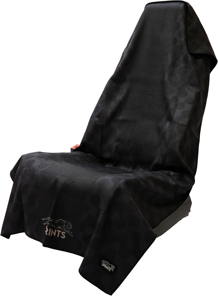 Toalla de correr atlética Sprints con estampados, tamaño completo, funda para asiento de auto - absorbe la humedad (Midnight Mile)