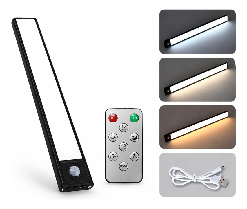 Lámpara LED Recargable 30cm con Sensor de Movimiento