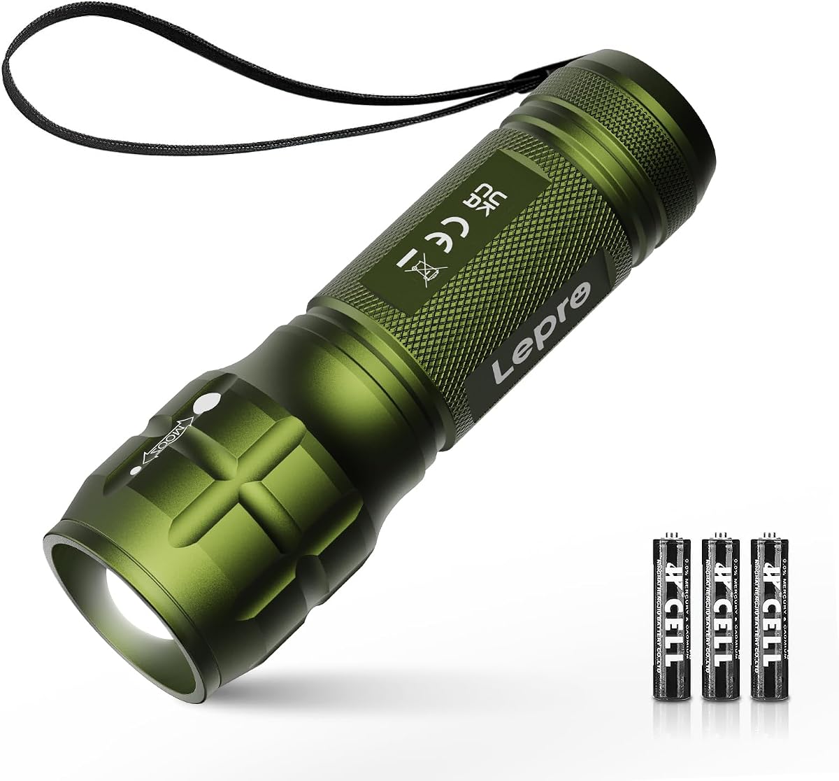 Lighting EVER Linternas LED de Alto Lumen, Linterna Pequeña, Impermeable, Enfoque Ajustable, Linterna para Exteriores, Emergencia, Baterías AAA Incluidas