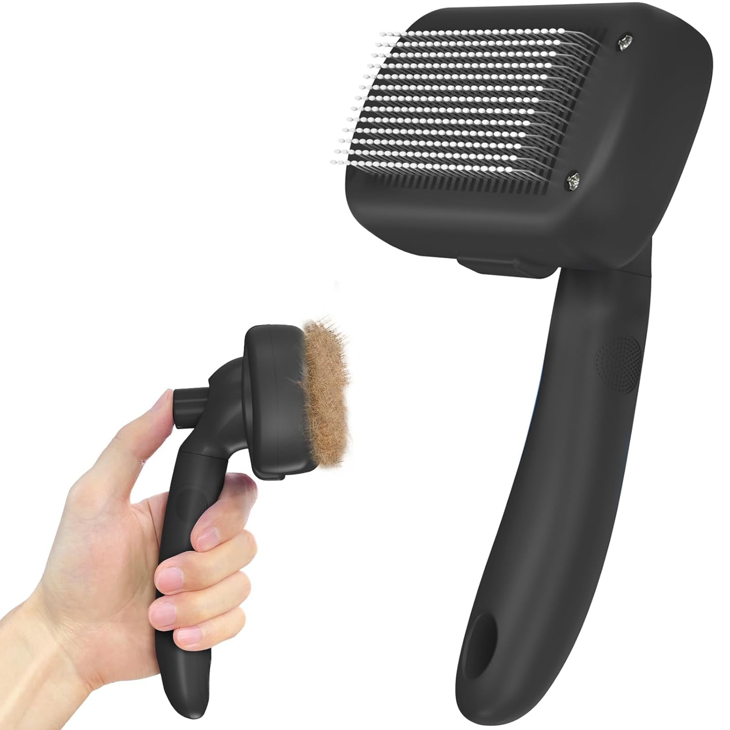 Dipoo Cepillo Autolimpiante para Eliminar Pelo Suelto - Herramienta de Aseo Amigable con la Piel para Perros, Gatos y Cachorros, Eliminación de Pelo Suelto y Remoción de Pelo para