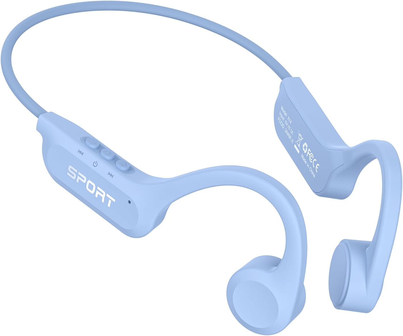 CXK Auriculares de Conducción Ósea Bluetooth 5.4, Auriculares de Oreja Abierta 10H de Tiempo de Reproducción Auriculares Deportivos con Micrófono, IPX6 Impermeables Auriculares Ina