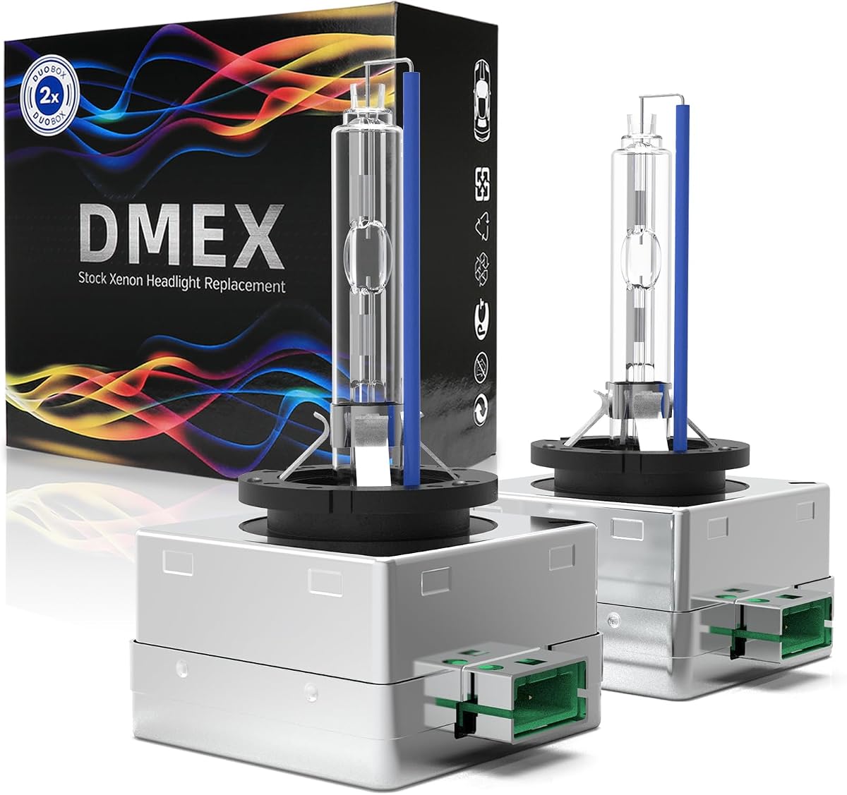 DMEX - Bombillas para faros delanteros D3S HID de xenón, 35 W, 8000 K, blanco azulado, repuesto 66340 42403 42302, paquete de 2