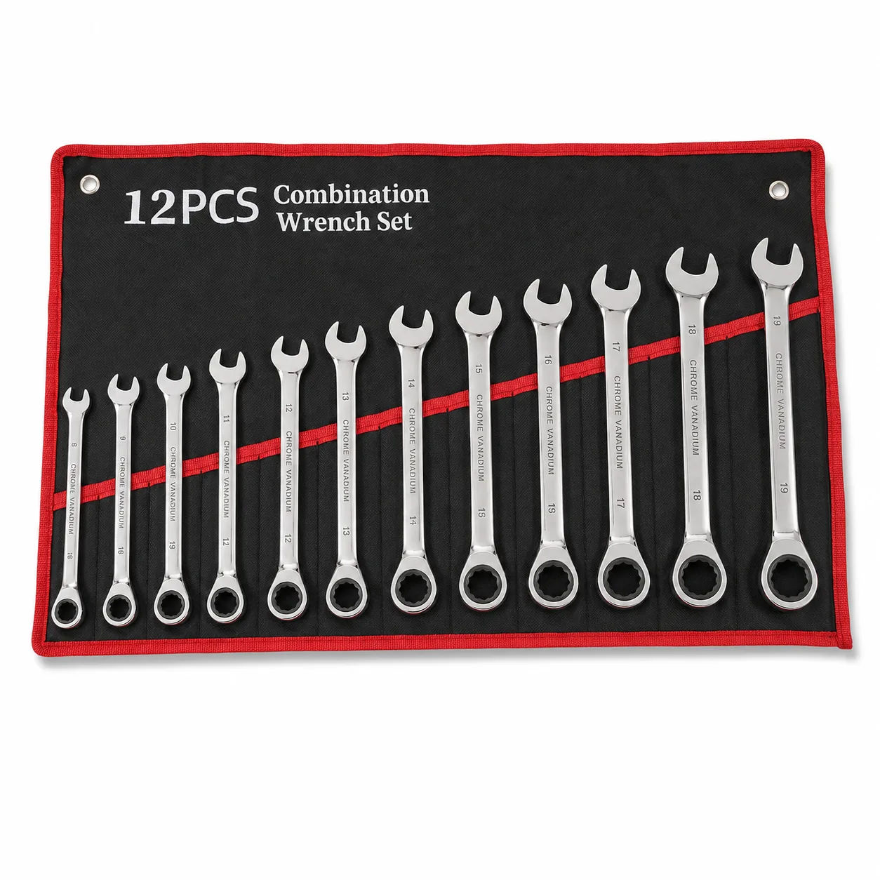Juego de Llaves Combinadas Cromadas 12 Pcs