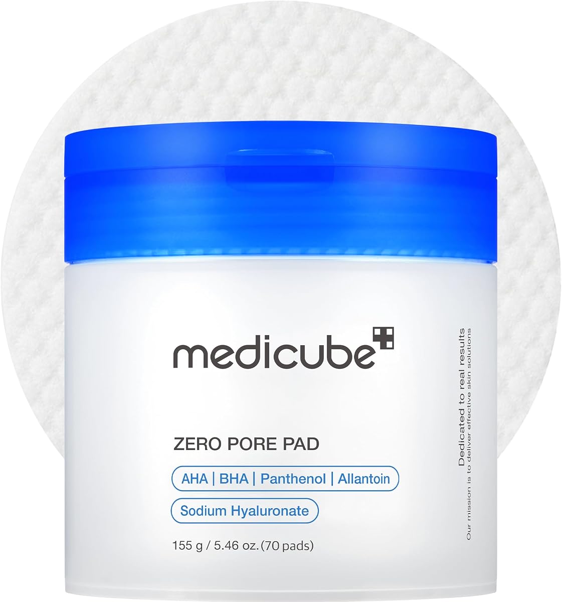medicube Almohadillas de tóner Zero Pore Pad 2.0 - Almohadilla facial de doble textura para exfoliación y cuidado de poros con 4.5% de ácido láctico AHA, 0.45% ácido salicílico BHA