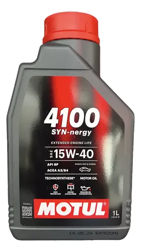 Aceite Semi Sintetico Motul 4100 Syn Nergy Sae 15w40