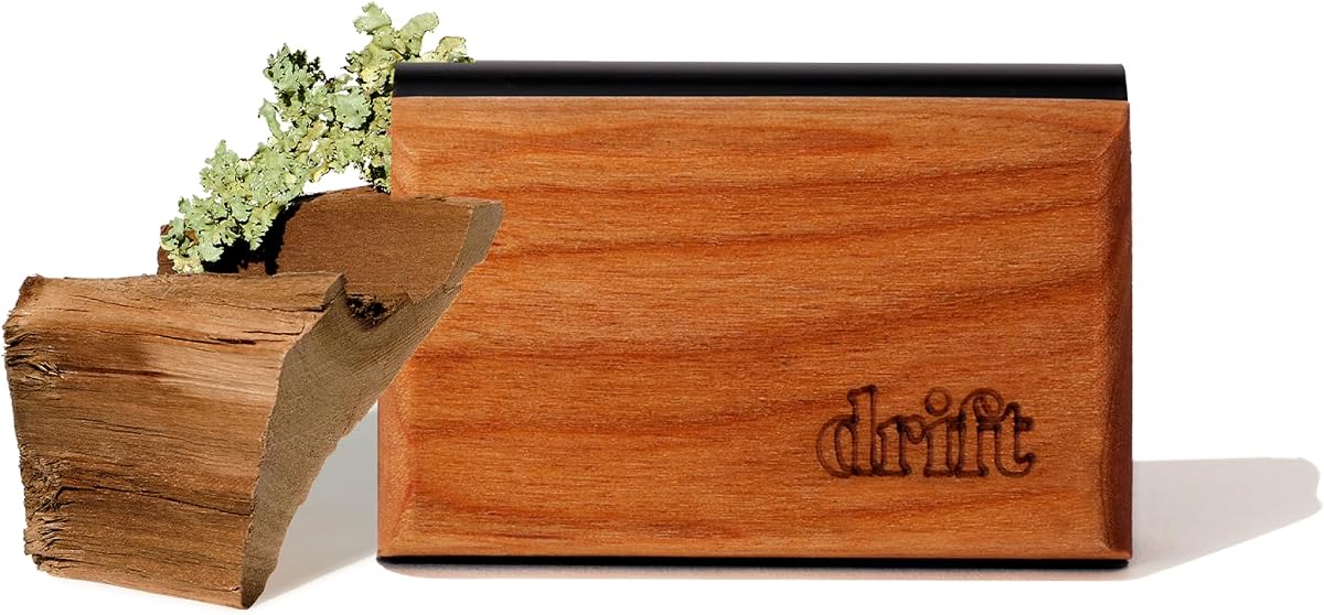 Drift Ambientador de coche – El ambientador original de madera – Eliminador de olores de coche – Aroma de larga duración – Accesorios para automóviles – Clip de metal – Aceites ese