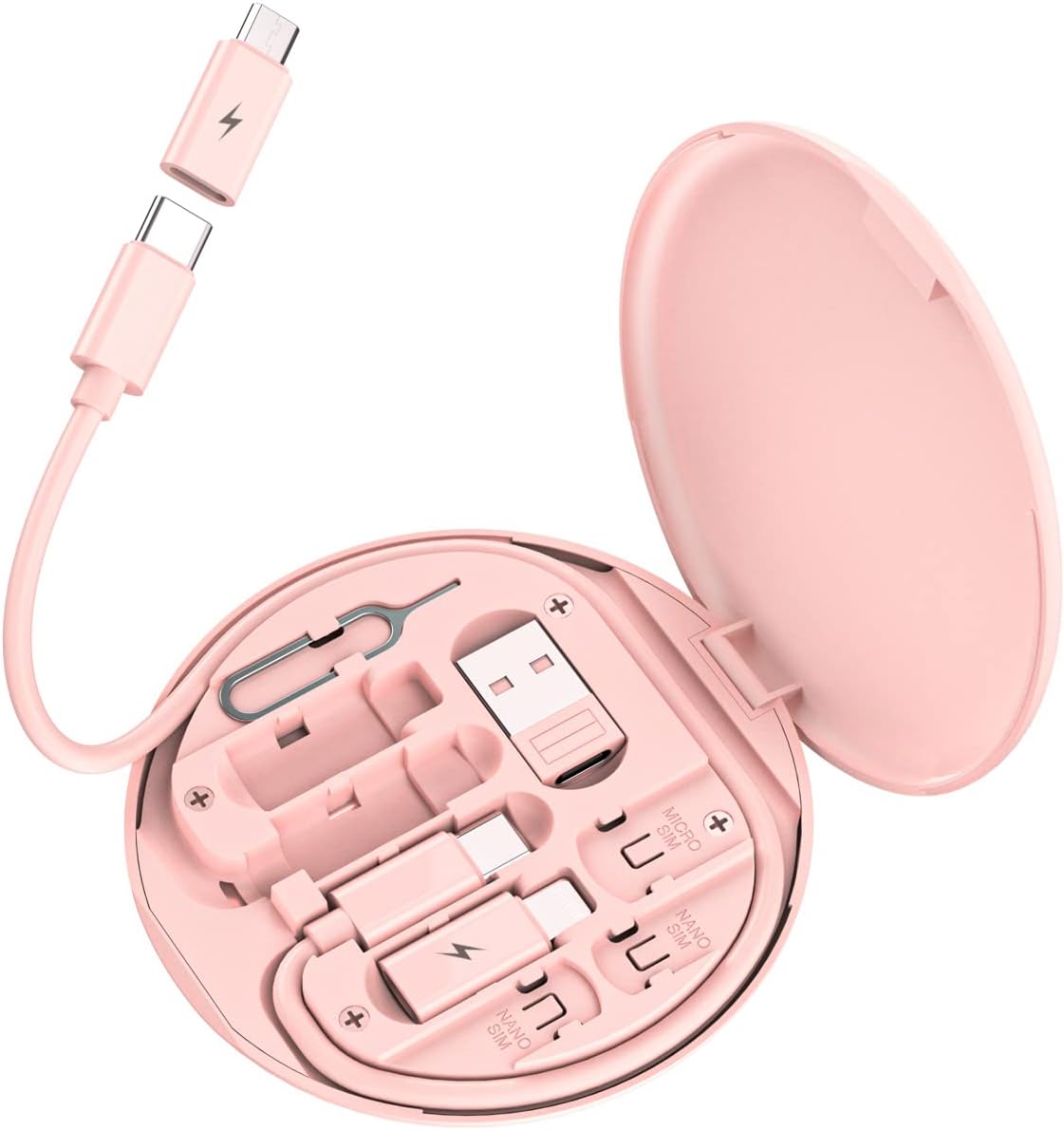 Kit de cables adaptadores de carga multi USB, caja de adaptador USB C a dispositivo iOS, juego de conversión A y tipo C a macho micro/tipo C/dispositivo iOS, transferencia de datos