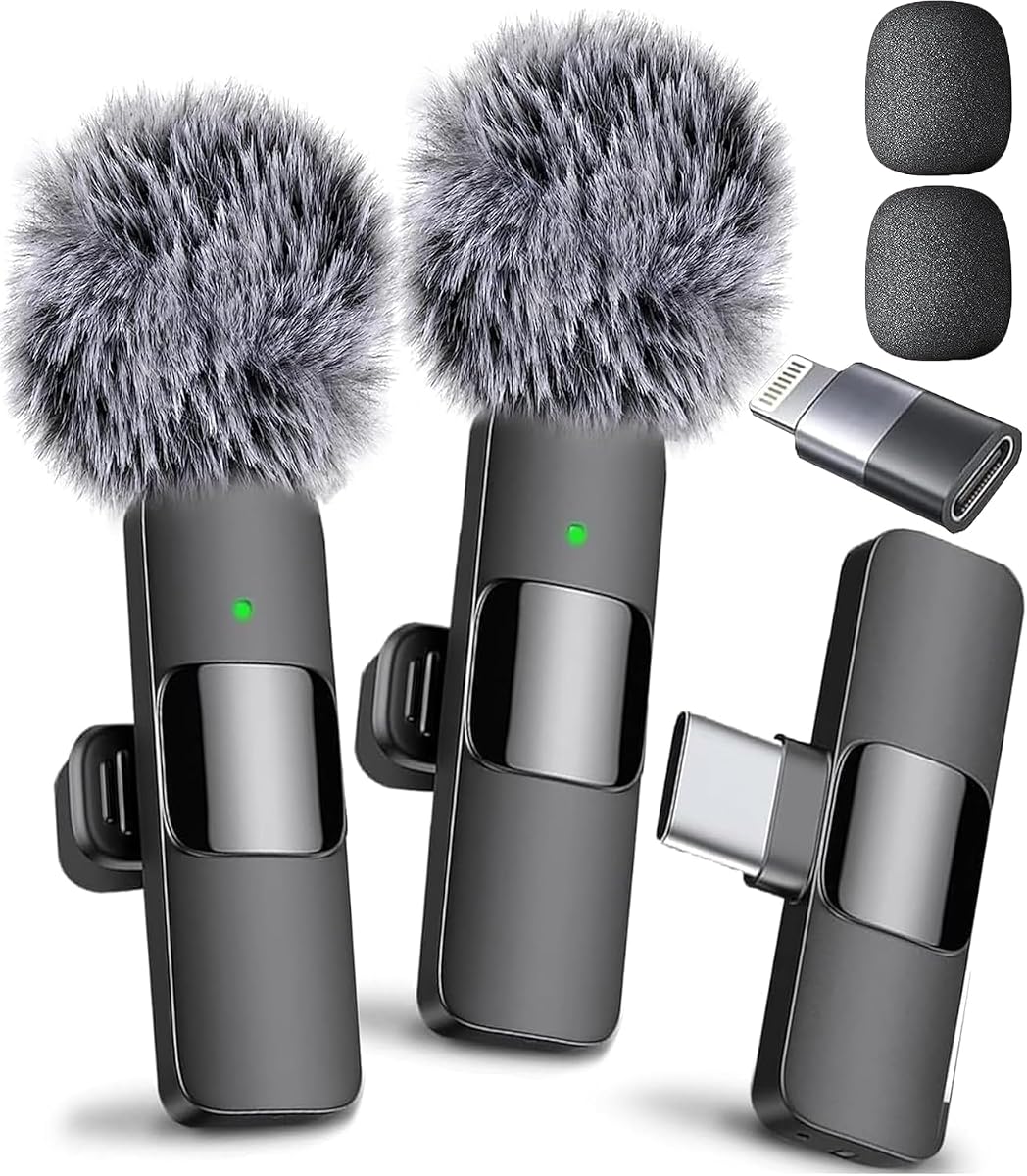 Mini Mic Pro (Último Modelo) - Micrófono Inalámbrico Profesional para iPhone, iPad, Android, Micrófono Lavalier para Grabación de Video - Micrófono iPhone con Grabación Cristalina