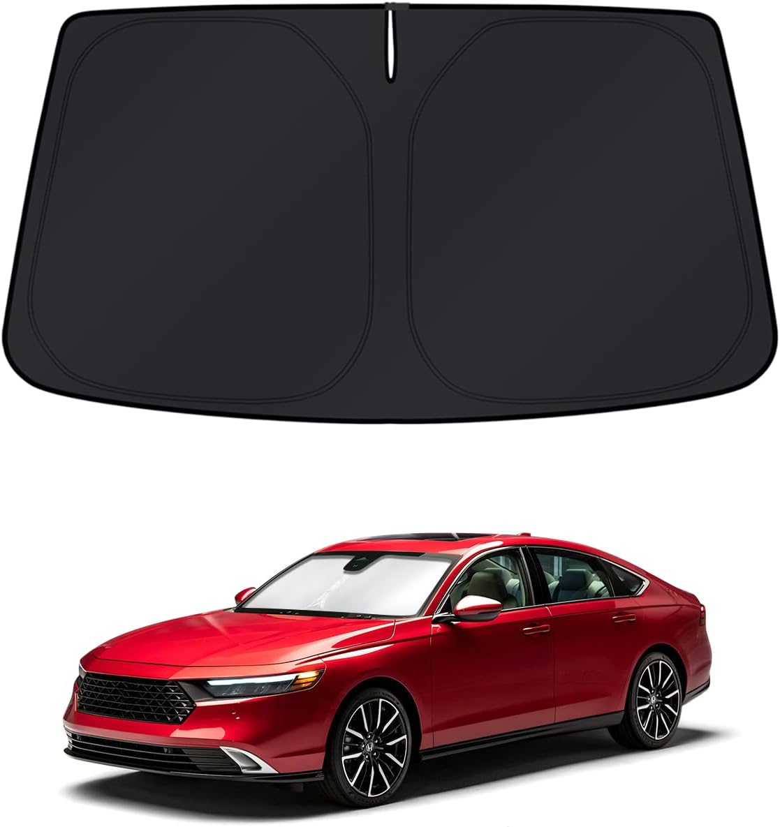 KUST Parasol para parabrisas para Honda Accord 2018-2024 2025 2026, accesorios de ventana de 4 capas, protector solar plegable, bloquea los rayos UV, mantiene el automóvil más fres