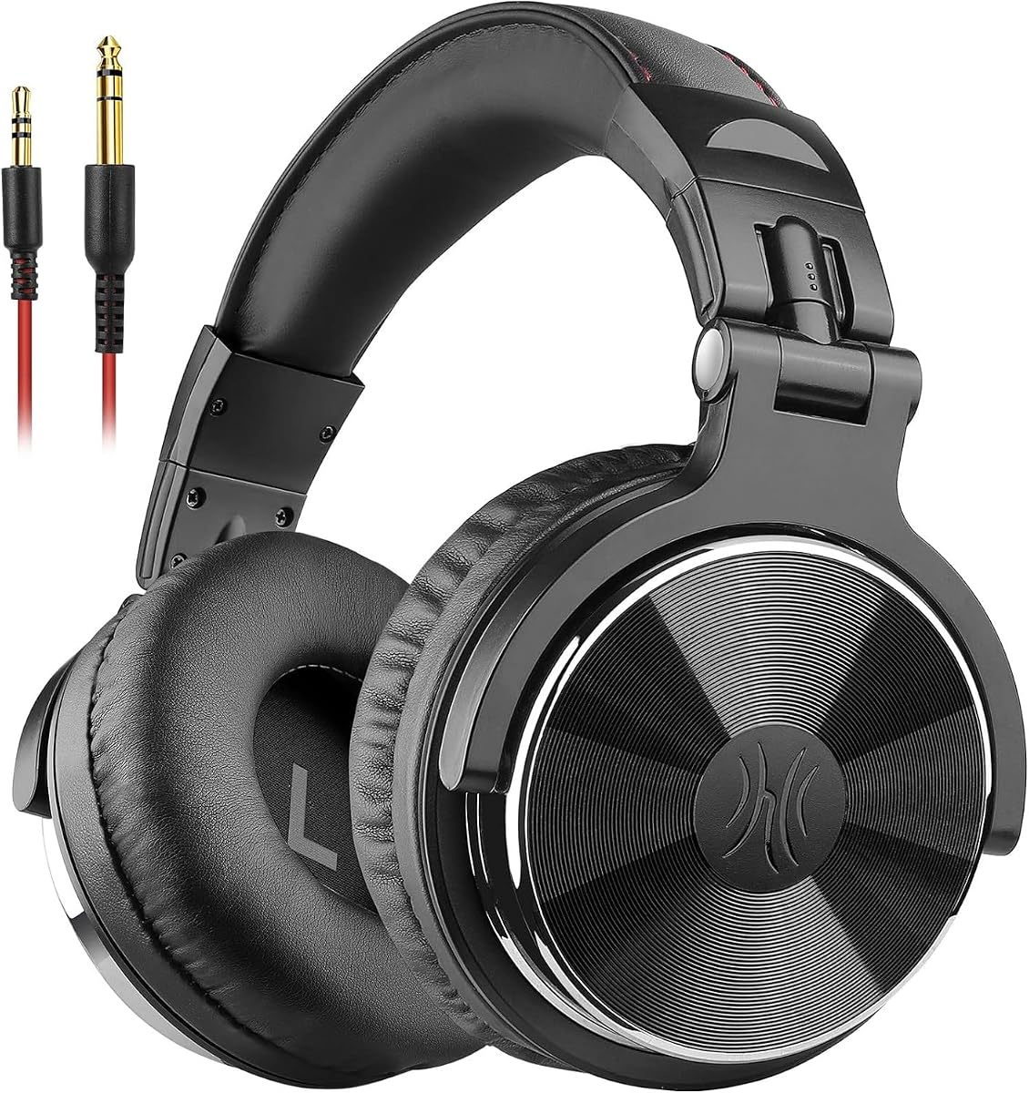 OneOdio Auriculares con cable para diadema Hi-Res Studio Monitor y mezcla DJ con auriculares estéreo de 50mm y conector de 1/4 a 3.5mm para AMP, grabación en computadora, podcast