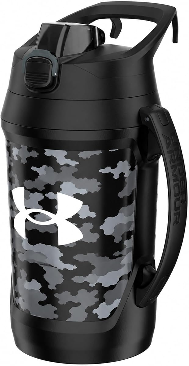 Under Armour Jarra de Agua Deportiva, Botella de Agua Aislada de 64 oz con Asa, Medio Galón, Gancho de Valla, Resistente a Fugas, para Béisbol, Fútbol y Más