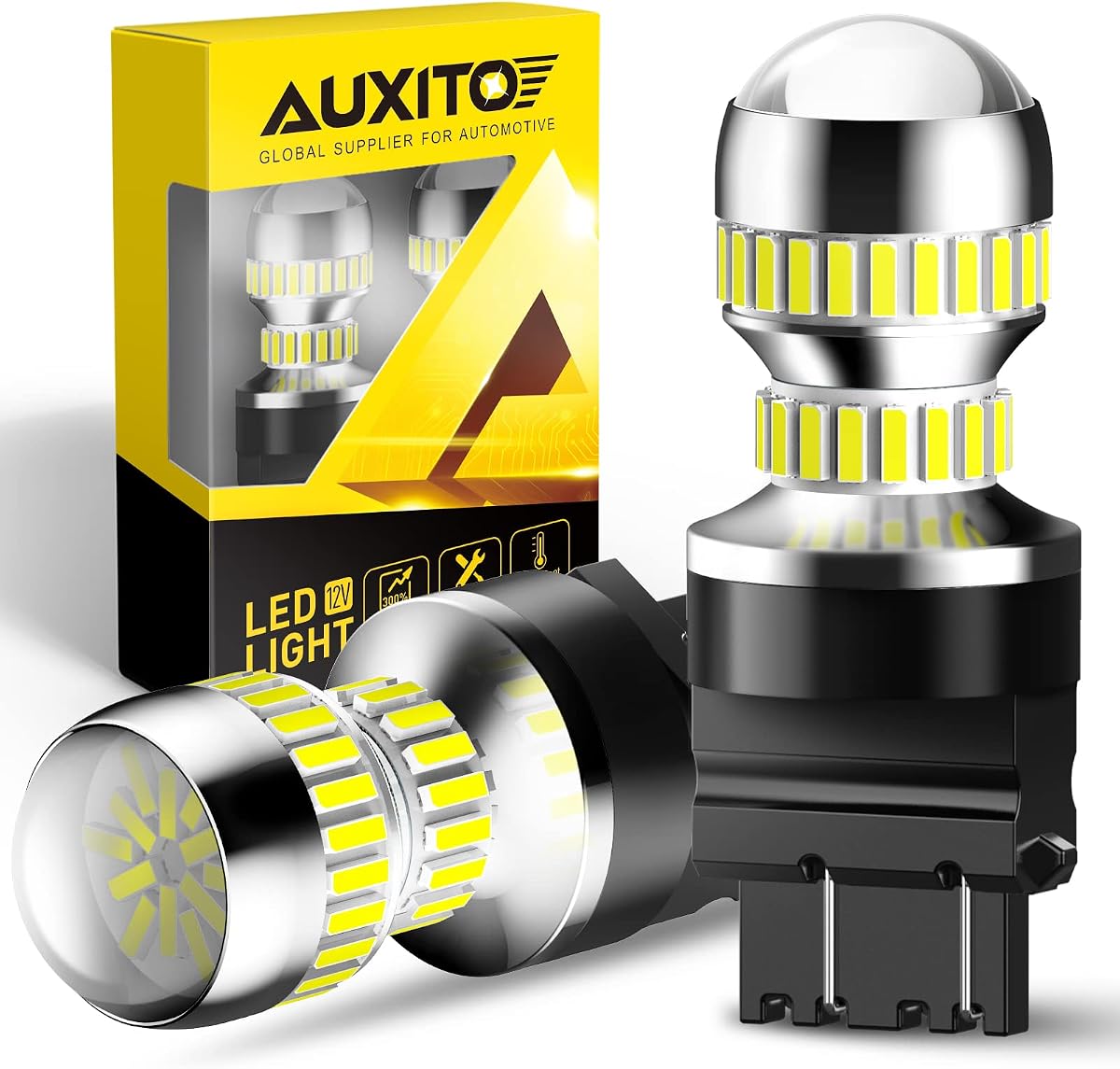AUXITO 3157 - Foco LED blanco, súper brillante 3156 3056 3057 4157 3047 4057 3457 4114 foco LED para luz de freno trasera, luz de marcha atrás, luz de freno, luz diurna