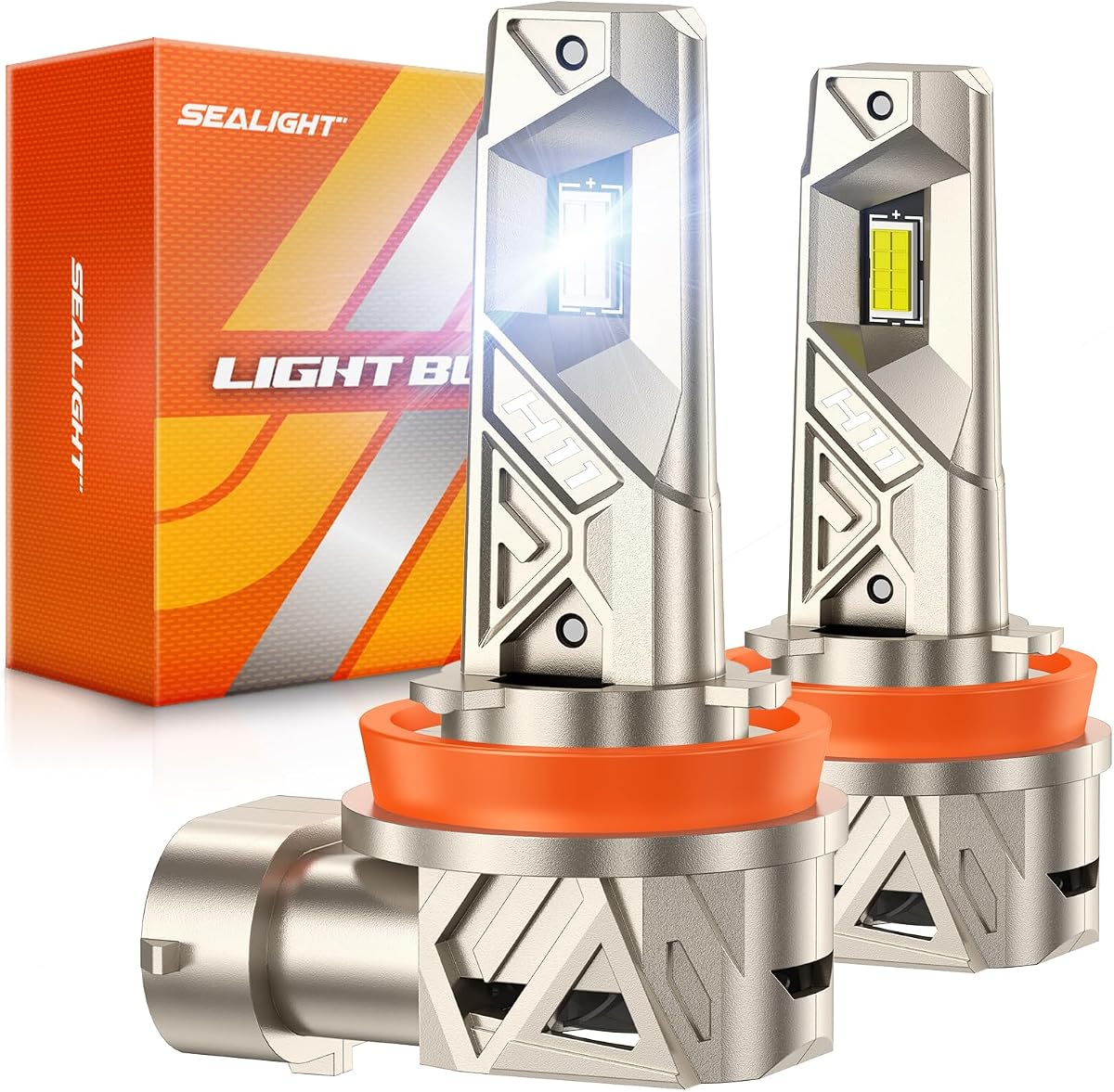 SEALIGHT Bombillas LED H11/H9/H8, 96000LM 10X Bombilla antiniebla H11 ultra brillante, 32 chips de iluminación, prueba IP68 80,000 horas + vida útil, luz antiniebla frontal H16 650