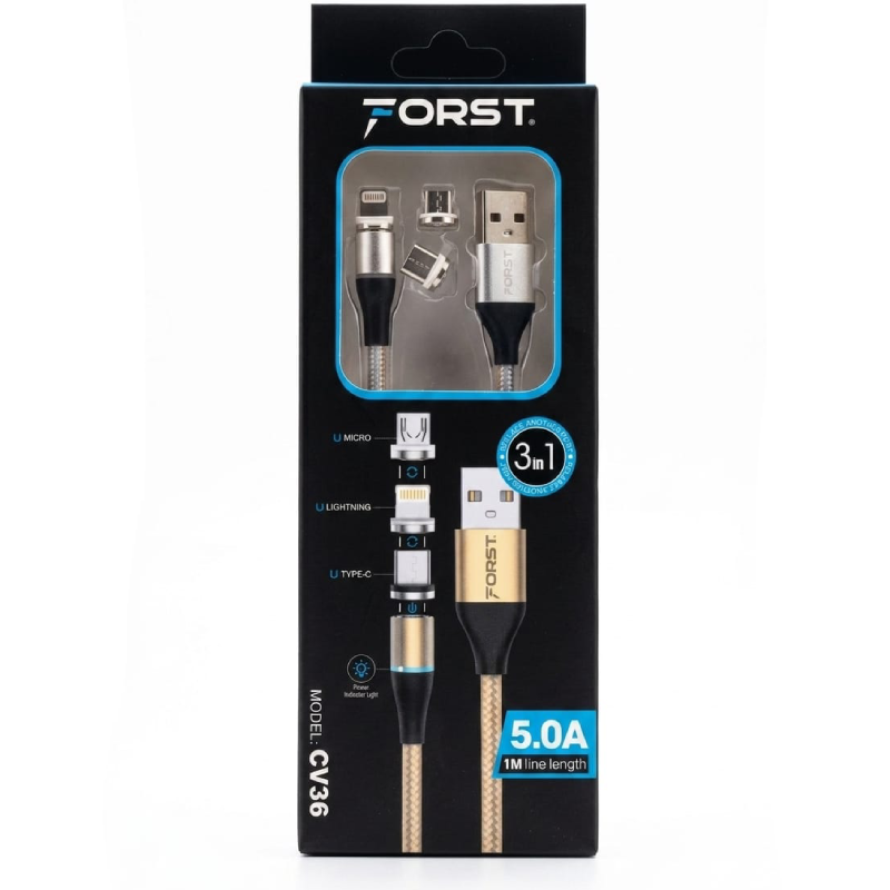 Cable Magnético Triple Puntas FORTS CV36