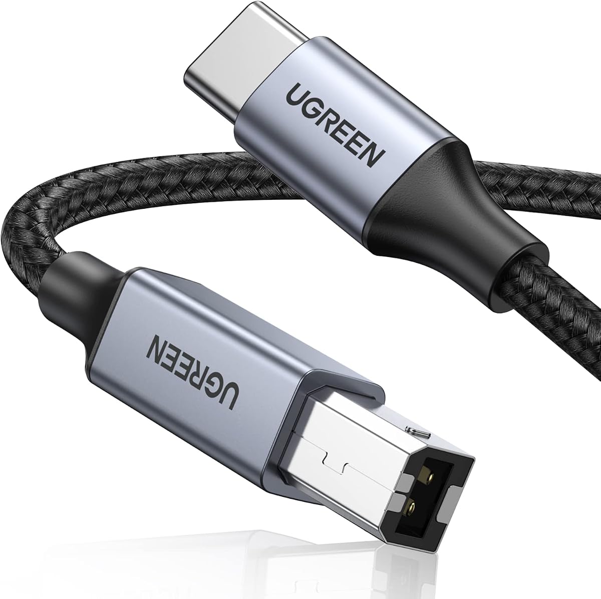 UGREEN Cable de impresora USB B a USB C de 6 pies, cable USB B a C de nailon para MacBook Pro/Air, cable MIDI compatible con teclado de piano Yamaha, DAC, controlador DJ para iPad