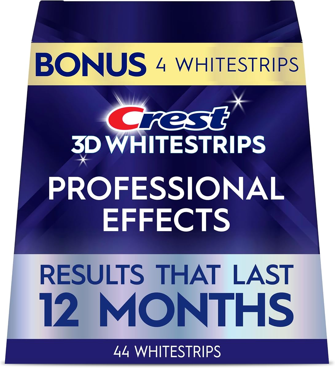 Crest 3D Whitestrips Efectos Profesionales – Kit de Blanqueamiento Dental, 22 Tratamientos (20 + 2 de Regalo), Cada uno con 1 Superior/1 Inferior, 44 Tiras – Tiras de Blanqueamient