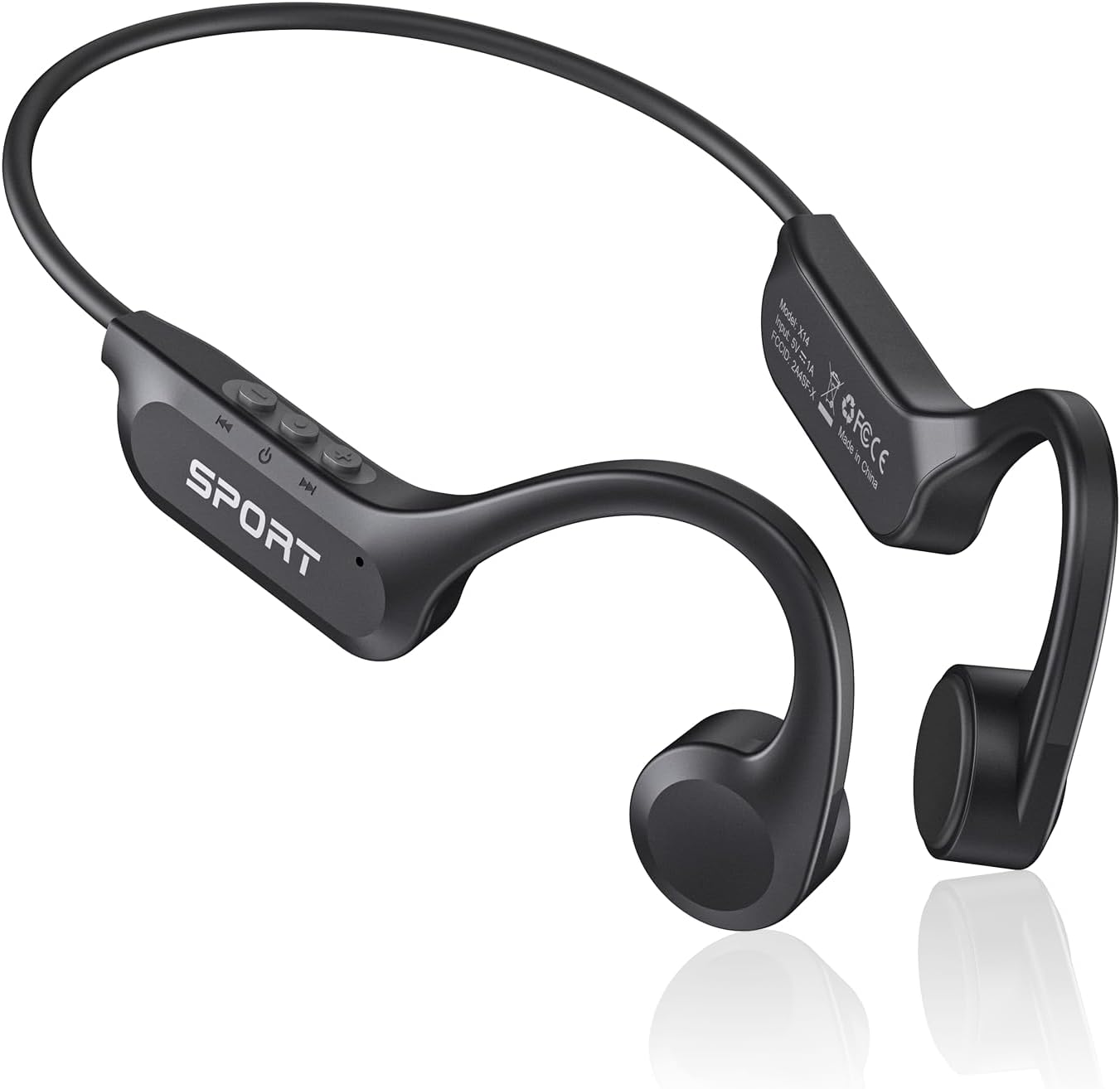 CXK Auriculares de Conducción Ósea Bluetooth 5.4 Auriculares Abiertos con Micrófono, Sonido Fuerte Premium 10 Horas de Reproducción Auriculares Bluetooth, Auriculares Deportivos Im