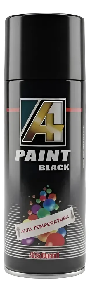 Pintura Spray Negro Brillante Alta Temperatura A1
