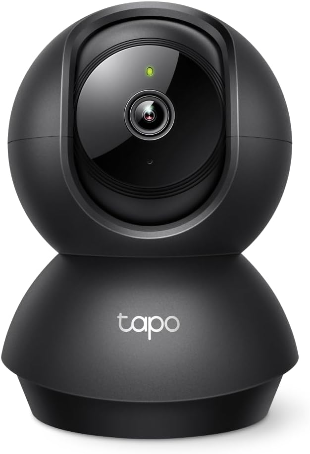 Tapo Cámara de seguridad interior 2K Pan/Tilt para monitor de bebé, cámara para mascotas, detección de movimiento y seguimiento, audio de 2 vías, almacenamiento en la nube y tarjet