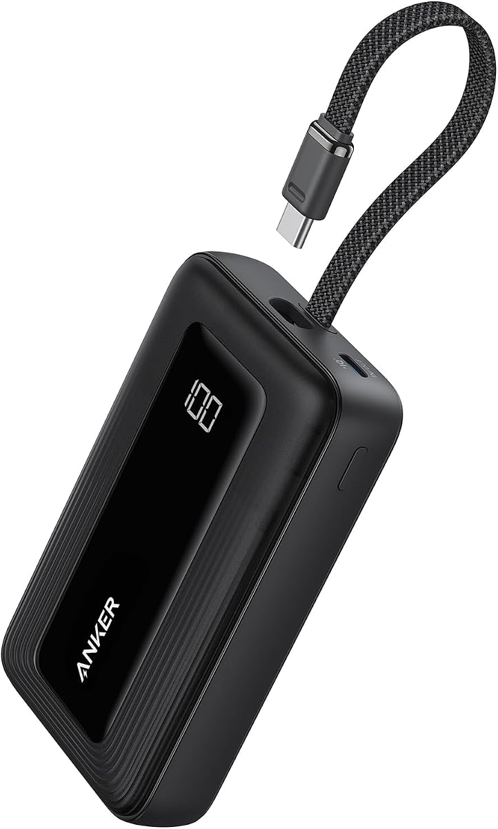 Anker Cargador Portátil, Banco de Energía de 10,000mAh 30W, Paquete de Batería de Carga Rápida USB-C de Entrada y Salida, Cargador de Teléfono Esencial para Viajes, para iPhone 17/